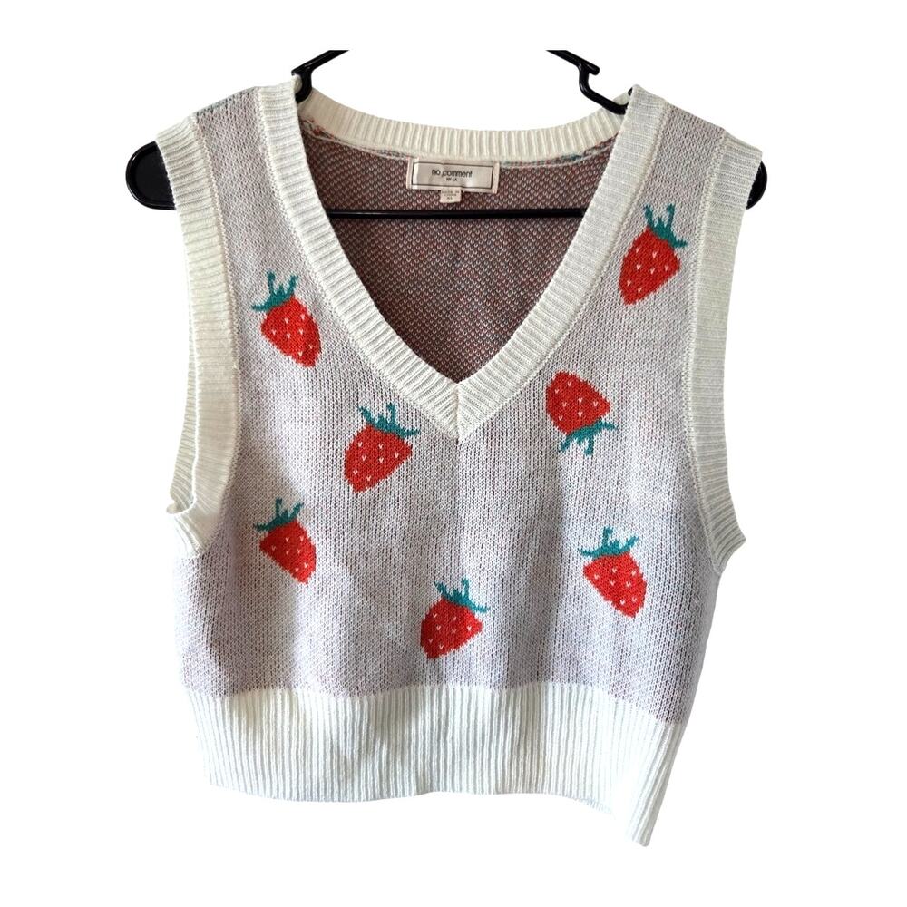 Strawberry XL Vest Tank Tapestry Crop Vest Summer White Boho